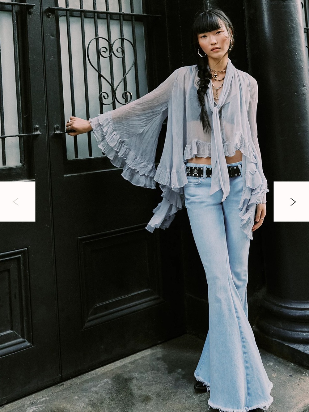 Light Grey Flare Jeans - Picture 8 of 9